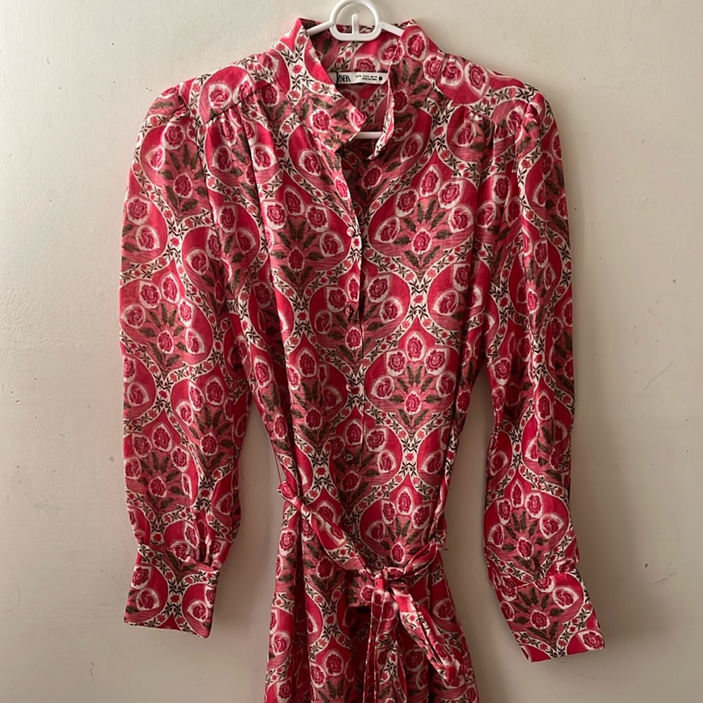 Zara Rose Print Midi Dress